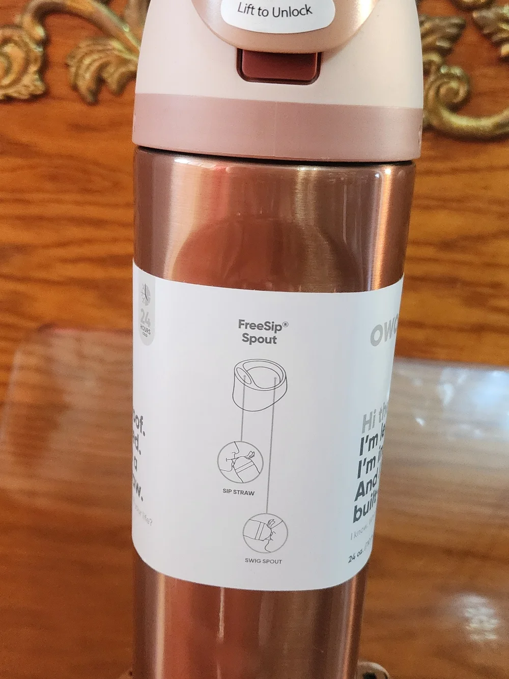 Authentic Owala Rose Gold FreeSip Spout Insulated Water Bottle
